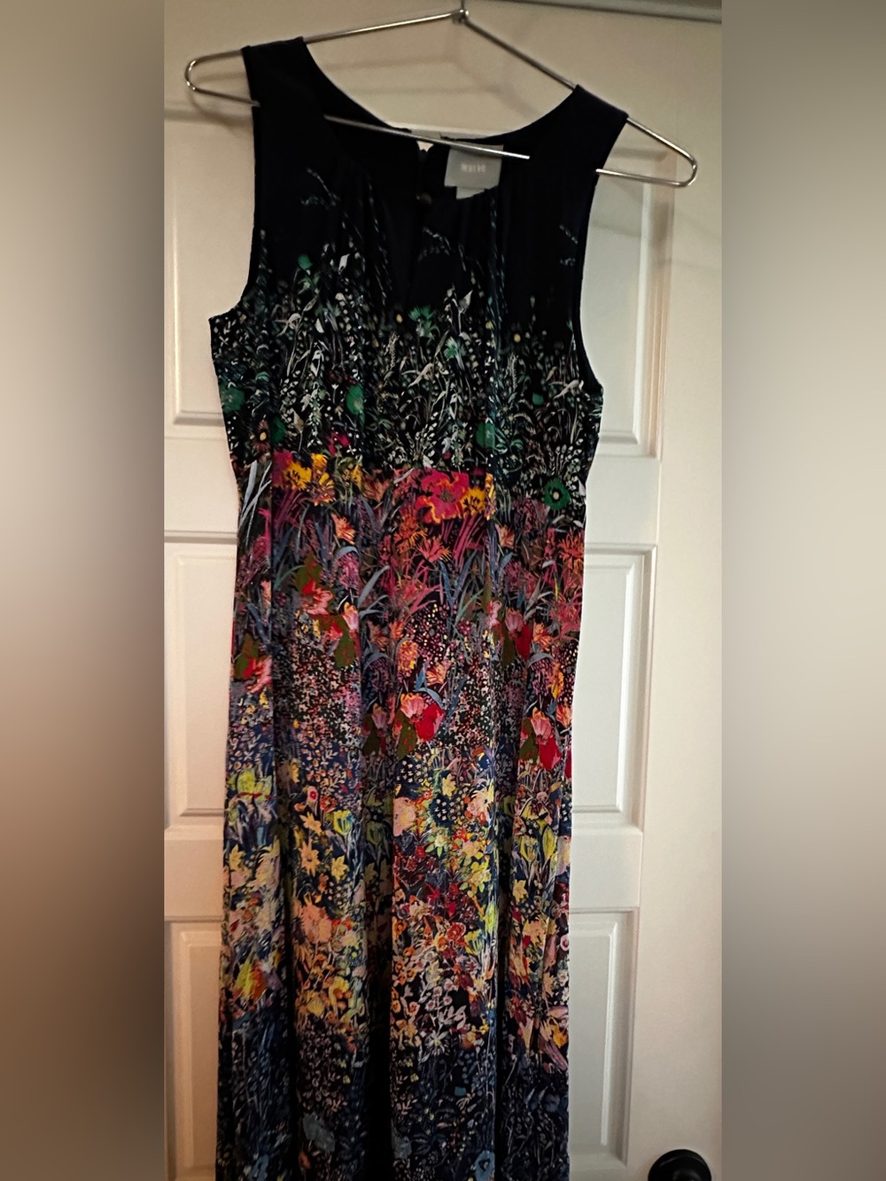 Maeve by Anthropologie Blue Floral Maxi Dress with Multicolor Bloom